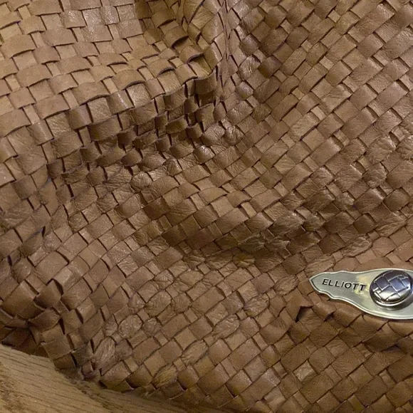 Elliot Lucca woven leather weave hobo bag brown tan - Picture 5 of 11